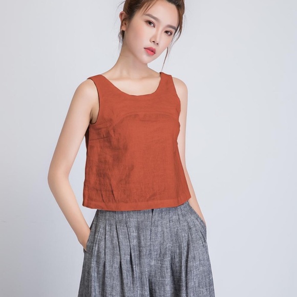 Positively Attitude Burnt Orange Faux Suede Vintage Tank - Picture 2 of 8